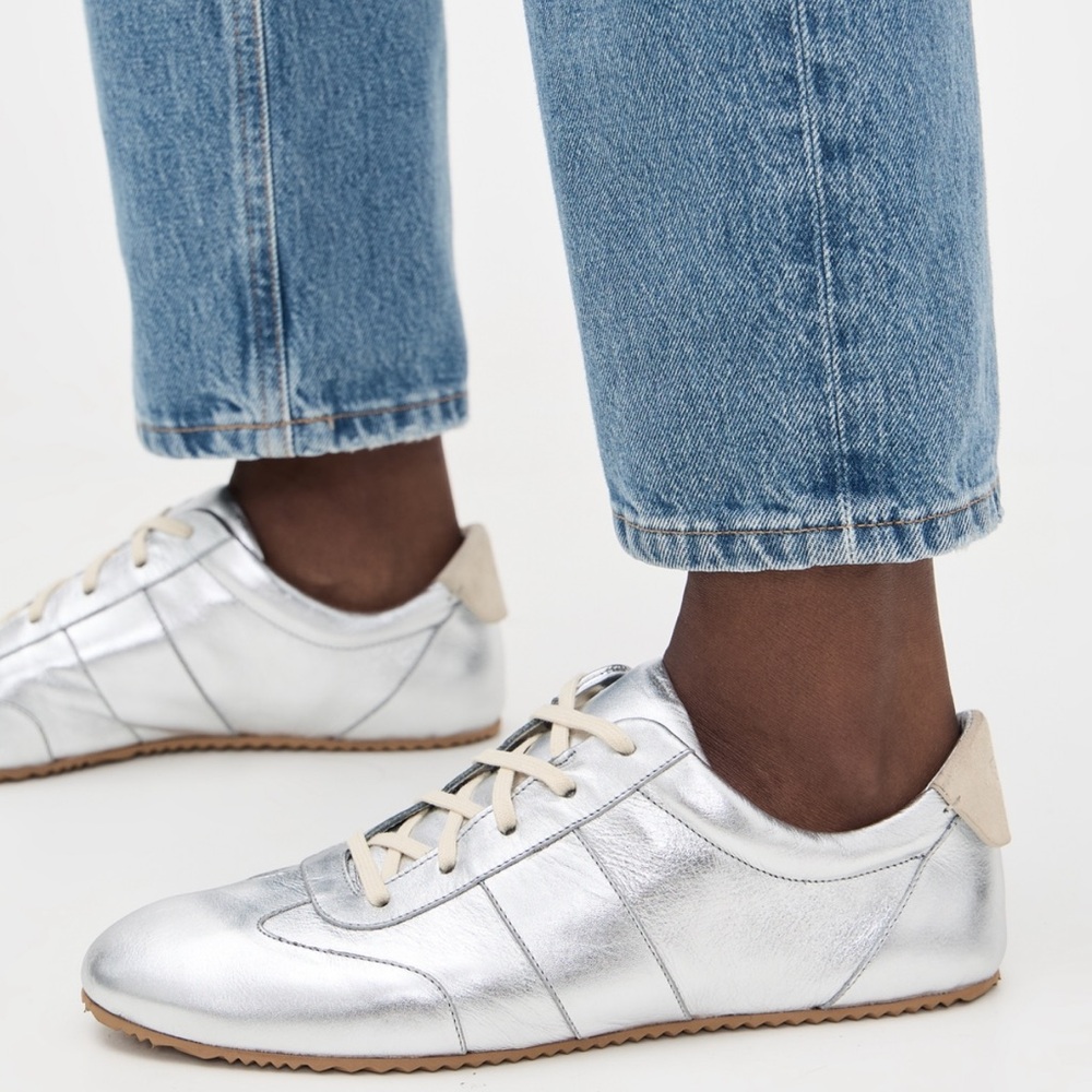 Brand New Reformation terra Silver Sneakers 6.5